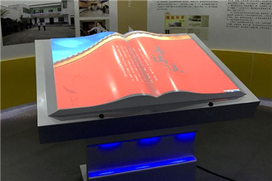 Exhibition hall flipping books